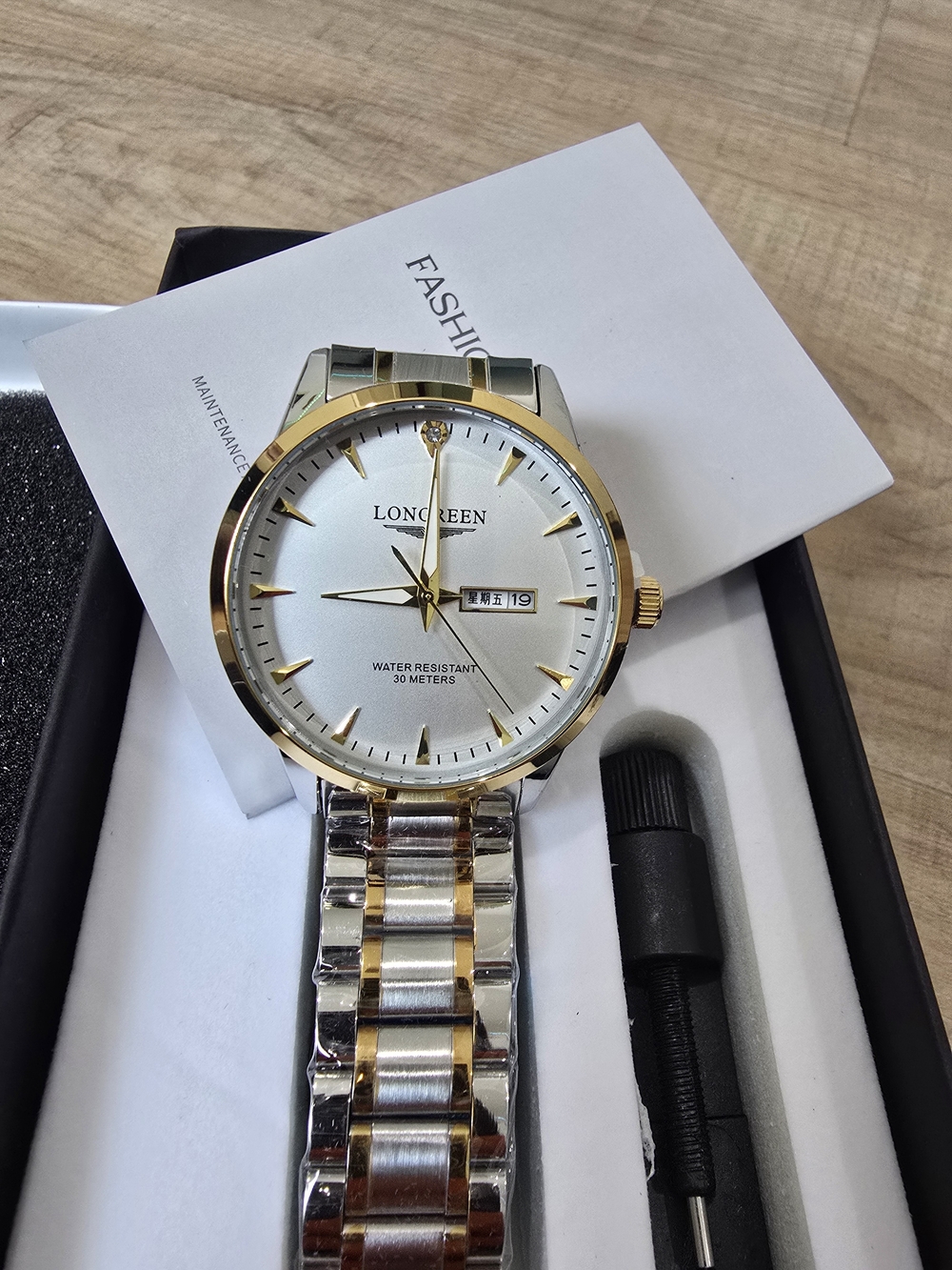 Two-Tone Silver and Gold Men’s Dress Authomatic Watch